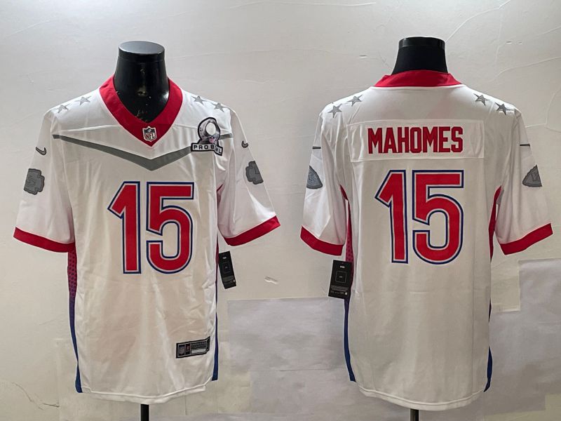 Men Kansas City Chiefs #15 Mahomes White All star 2025 Nike Vapor Limited NFL Jersey style 1->kansas city chiefs->NFL Jersey